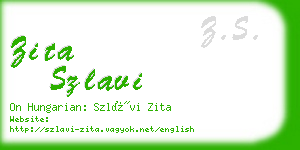 zita szlavi business card